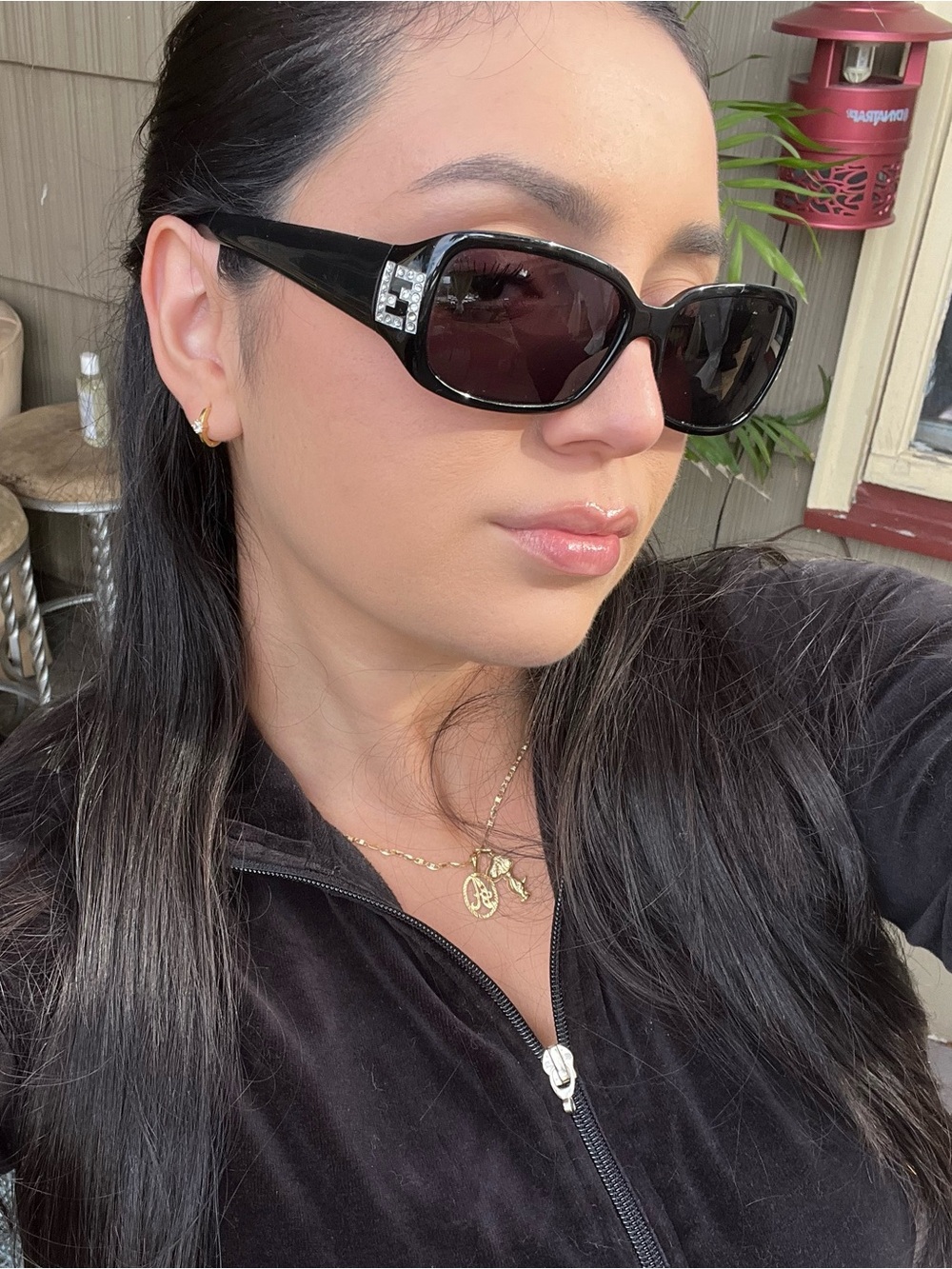 VINTAGE FENDI rhinestone SUNGLASSES